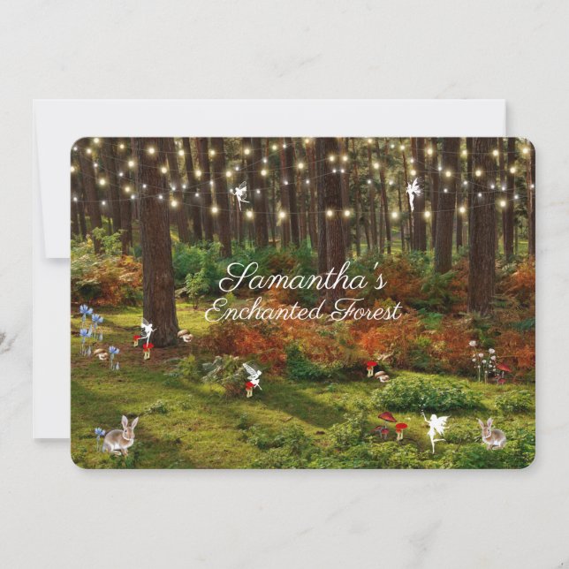 16 . Geburtstag Bezaubernd Forest Fairies Bunnies Einladung (Vorderseite)