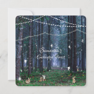 16 . Geburtstag Bezaubernd Forest Fairies Bunnies Einladung