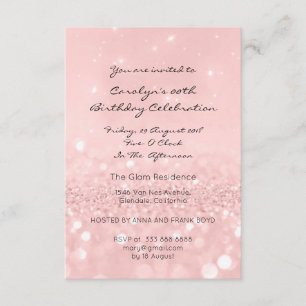 16 . Geburtstag Birthay Pink Rose Gold Glitzer Einladung