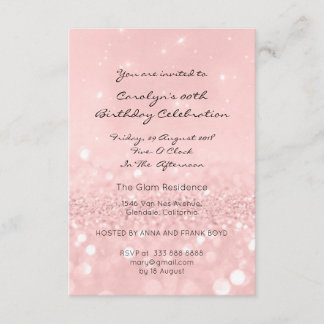 16 . Geburtstag Birthay Pink Rose Gold Glitzer Einladung