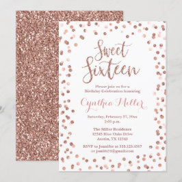 16 . Geburtstag Birthday Einladung Rose Gold