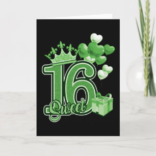 16 . Geburtstag Birthday Green Karte