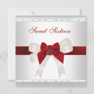 16 . Geburtstag Birthday Invite Red White Niedlich Einladung