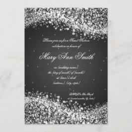 16 . Geburtstag Birthday Party Sparkling Wave Blac Einladung