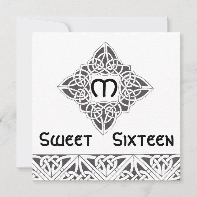16 . Geburtstag Celtic Style Einladung Card-Cust. (Vorderseite)