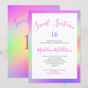 16 . Geburtstag Colorful Modern Chic Geburtstag Einladung
