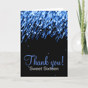 16 . Geburtstag Danke, dass Sie die Sterne blau fa Dankeskarte