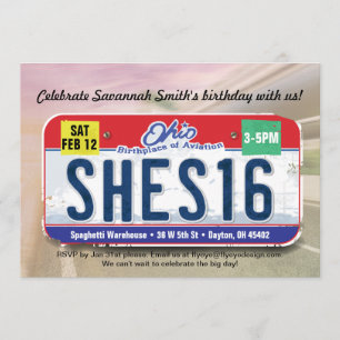 16. Geburtstag des Mädchens Ohio Einladung