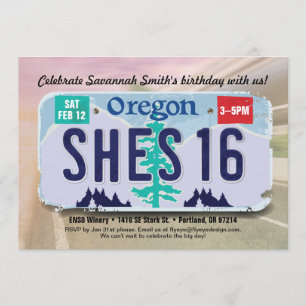 16. Geburtstag des Mädchens Oregon Lizenz Einladun Einladung