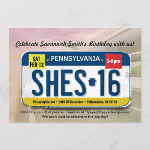 16. Geburtstag des Mädchens Pennsylvania Einladung