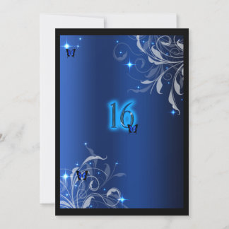 16 . Geburtstag Einladung Blauer Schmetterling