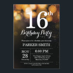 16. Geburtstag Einladung Gold Glitzer<br><div class="desc">16. Geburtstag Einladung mit Gold String Lights mit Gold Glitzer Hintergrund. Gold zum Geburtstag. Kindergeburtstag. Junge oder Girl Bday einladen. 13. 15. 16. 18. 20. 21. 30. 40. 50. 60. 70. 80. 90. 100. Jedes Alter. Für weitere Anpassungen klicken Sie bitte auf die Schaltfläche "Anpassen" und verwenden Sie unser Designwerkzeug,...</div>