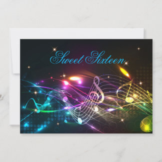 16 . Geburtstag Einladung Neon Glow Lights