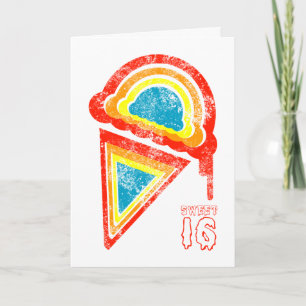 16. Geburtstag-Eiscreme dripz Karte