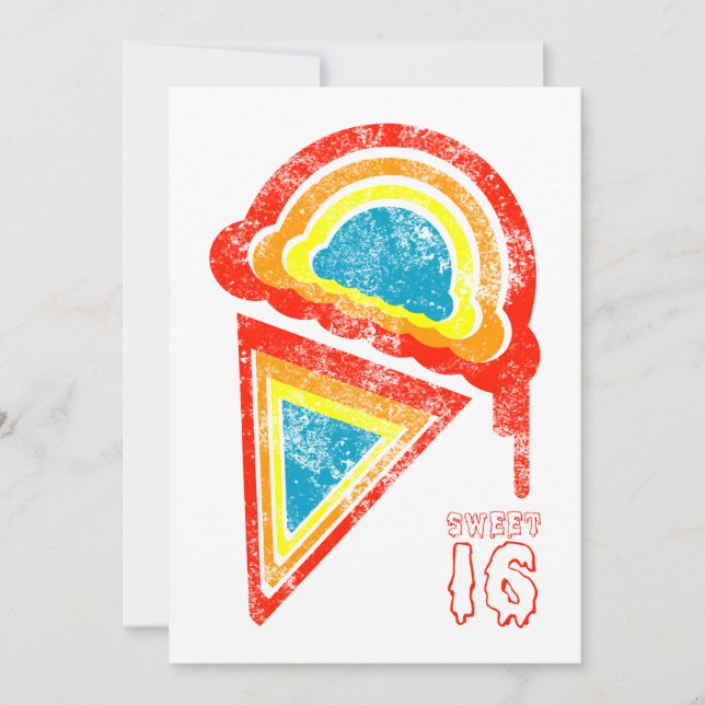 16 . Geburtstag-Eiscreme Einladung (Vorderseite)