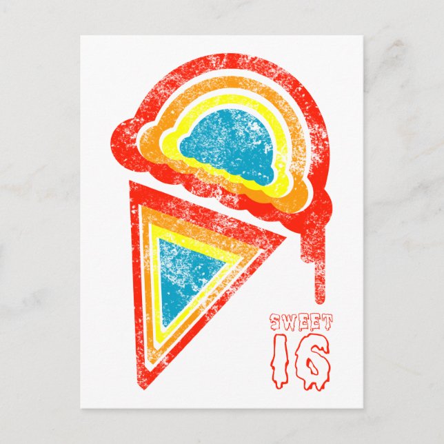 16 . Geburtstag-Eiscreme Postkarte (Vorderseite)