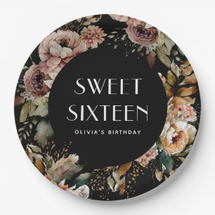 16 . Geburtstag Elegant Birthday Pappteller
