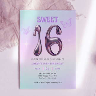 16 . Geburtstag Era Y2K Girl 16. Geburtstagsparty Einladung