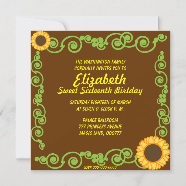 16 . Geburtstag Eternal Spring Einladung Card-Cust (Vorderseite)