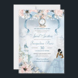 16 . Geburtstag Fairy Tale Princess Cinderella The Einladung<br><div class="desc">Dieses wunderschön elegante Märchen lädt zu einem Aschenputtel ein, mit einer Burg, einem wunderschönen rosa und blauen botanischen Blumenmuster, einem vermissten Glasschleifer und dem Ehrengast in einem wunderschönen Ball Gown. Alle Texte sind vollständig anpassbar und können nach Ihren Wünschen bearbeitet werden. Dieses Design ist mit einer Vielzahl von Puppen in...</div>