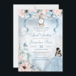 16 . Geburtstag Fairy Tale Princess Cinderella The Einladung<br><div class="desc">Dieses wunderschön elegante Märchen lädt zu einem Aschenputtel ein, mit einer Burg, einem wunderschönen rosa und blauen botanischen Blumenmuster, einem vermissten Glasschleifer und dem Ehrengast in einem wunderschönen Ball Gown. Alle Texte sind vollständig anpassbar und können nach Ihren Wünschen bearbeitet werden. Dieses Design ist mit einer Unzahl von Puppen in...</div>