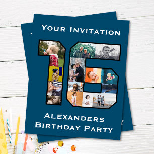 16. Geburtstag Foto Einladung Postkarte