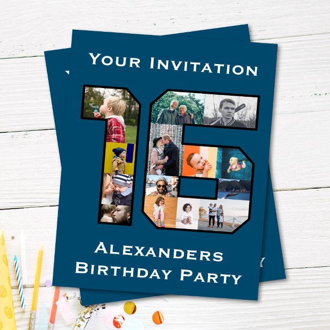 16. Geburtstag Foto Einladung Postkarte (Von Creator hochgeladen)