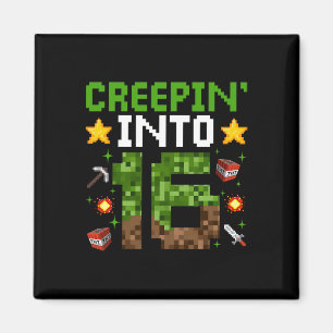 16. Geburtstag Gamer Pixel Creepin" in 16 Video G Magnet