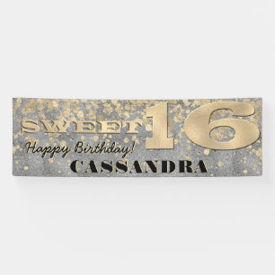 16 . Geburtstag Geburtstag Goldfolie und Glitzer Banner
