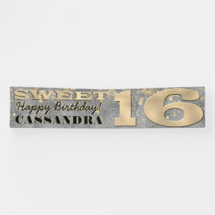 16 . Geburtstag Geburtstag Goldfolie und Glitzer Banner