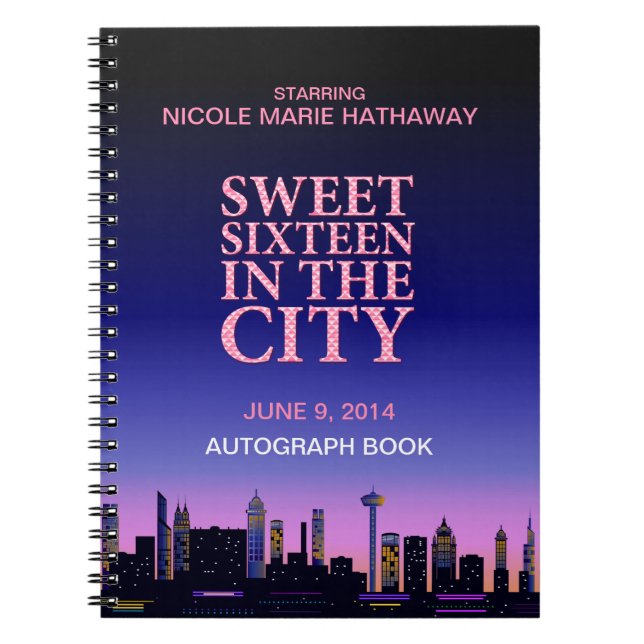 16. Geburtstag-Geburtstags-Autogramms-Erinnerungen Notizblock (Vorderseite)