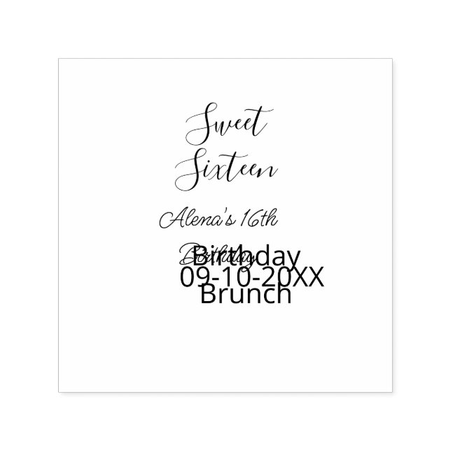 16 . Geburtstag Geburtstagsbrunch 16. Permastempel (Design)