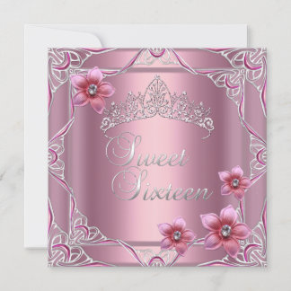 16 . Geburtstag Geburtstagsparty Sweet 16 Pink Tia Einladung