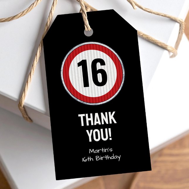 16. Geburtstag Geschwindigkeitsbegrenzung Geschenkanhänger (Von Creator hochgeladen)