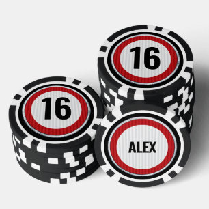 16. Geburtstag Geschwindigkeitsbegrenzung  Pokerchips