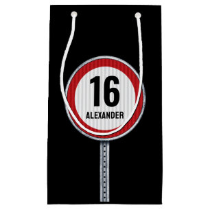 16. Geburtstag Geschwindigkeitsbegrenzungs Schild Kleine Geschenktüte