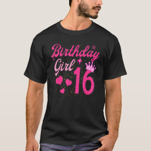 16. Geburtstag Girl Crown 16 Jahre alt Tag T-Shirt