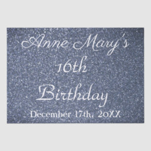 16. Geburtstag Glittery Sparkle Custom Dusty Blue Seidenpapier