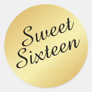 16 . Geburtstag Gold Umschlag Aufkleber Sticker