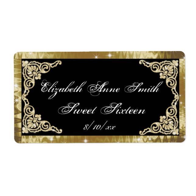 16 . Geburtstag-, Gold- und Black-Water-Flaschenma (Vorne)