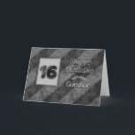 16. GEBURTSTAG, Grandson, Grunge Gray Streifen Karte<br><div class="desc">Ähnliches Bild für Einladungen im Alter von 13,  16,  18 und 21 Jahren verfügbar.  Auch für Geburtstagsgrüße in den gleichen Kategorien,  aber für bestimmte Titel,  z.B. Sohn,  Enkel und Typ. Die Textur der Imitate verleiht ihr einen leichten Grunge-Effekt.</div>