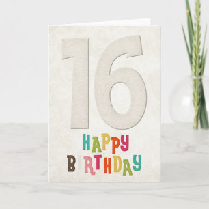 16. Geburtstag Happy Birthday Card Design 2 Karte