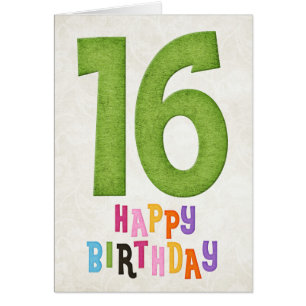16. Geburtstag Happy Birthday Card Design 3