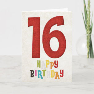 16. Geburtstag Happy Birthday Card Design 4 Karte