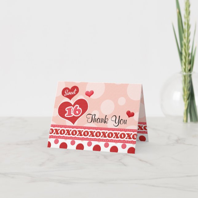 16 . Geburtstag Herzlichen Dank Karte (Vorderseite)