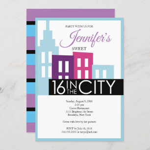 16. Geburtstag in der Stadt-Einladung Einladung
