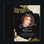 16 . Geburtstag Ivory Glitzer Imitate Blumenstrauß Einladung<br><div class="desc">Quince 16 . Geburtstag Mexican Papel Picado mit Watercolor Elfenbeinflöten. Eigenes Foto hinzufügen</div>