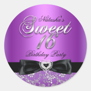 16 . Geburtstag Jewel Bow & Floral Lace Sticker