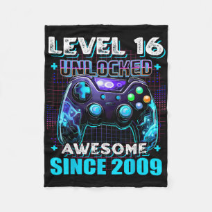 16. Geburtstag Junge Level 16 Gamer 16-jähriges Vi Fleecedecke