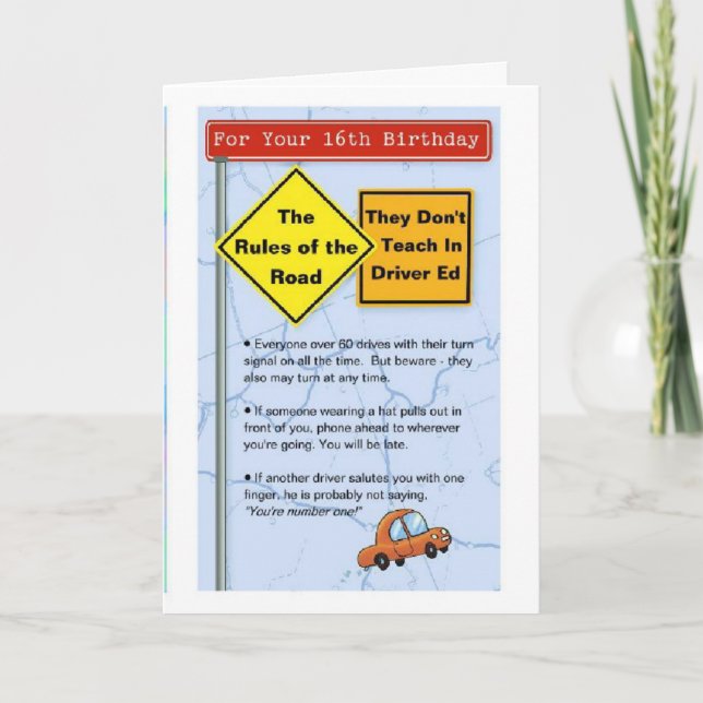 16. Geburtstag Karte (Vorderseite)